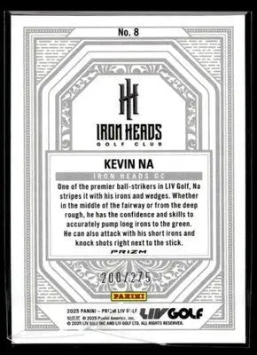 2025 Panini Prizm LIV Kevin Na #8 Aces Prizms Teal SN Iron Heads - Golf Card Single