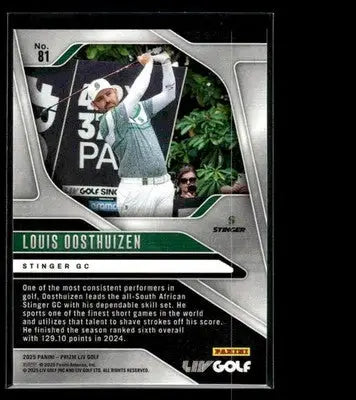 2025 Panini Prizm LIV Louis Oosthuizen #81 Singer - Golf Card Single