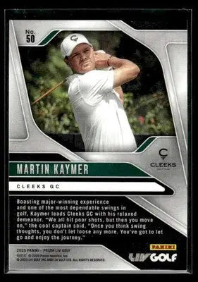 2025 Panini Prizm LIV Martin Kaymer #50 Cleeks - Other