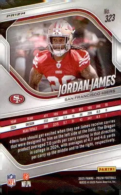 2025 Panini Prizm Neon Green Pulsar #323 Jordan James - Basketball Card Single