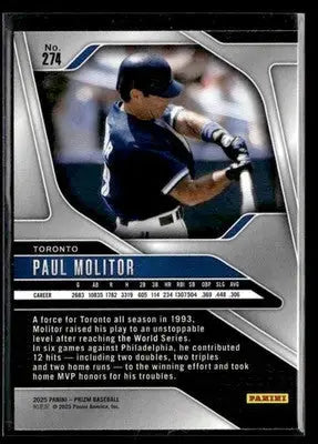 2025 Panini Prizm Paul Molitor #274 Toronto Blue Jays