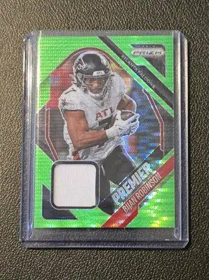 2025 Panini Prizm #PJY-BIR Bijan Robinson Premier Jerseys Neon Green Pulsar - Football Card Single