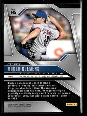 2025 Panini Prizm Roger Clemens #145 Toronto Blue Jays