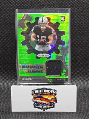 2025 Panini Prizm - Rookie Gear Jack Bech #RGR-JBH Neon Green Pulsar Prizm (MEM, - Football Card Single