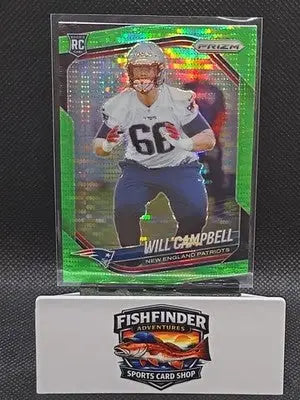 2025 Panini Prizm - Rookies Will Campbell #312 Neon Green Pulsar Prizm (RC) - Football Card Single