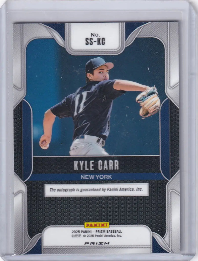 2025 Panini Prizm Sensational Signatures Green #SS-KC Kyle Carr - Yankees - Baseball Card Single