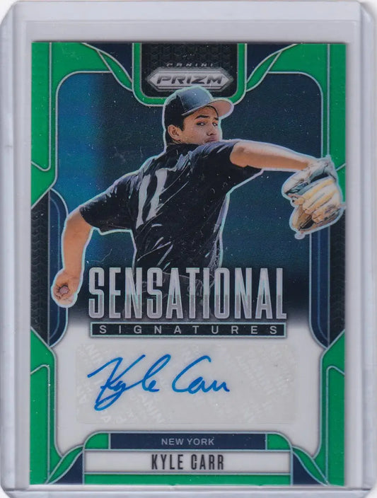 2025 Panini Prizm Sensational Signatures Green #SS-KC Kyle Carr - Yankees - Baseball Card Single