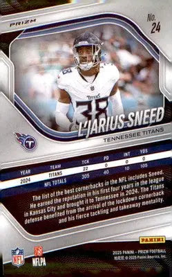 2025 Panini Prizm Silver #24 L’Jarius Sneed - Football Card Single