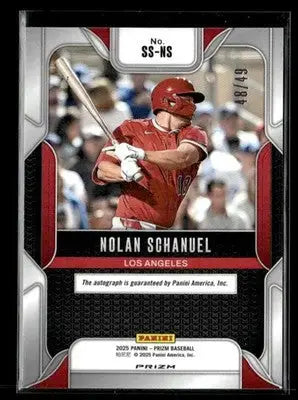 2025 Panini Prizm #SS-NS Nolan Schanuel Sensational Signatures Blue Prizm #48/49 - Baseball Card Single