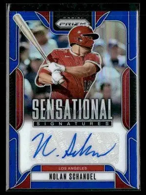 2025 Panini Prizm #SS-NS Nolan Schanuel Sensational Signatures Blue Prizm #48/49 - Baseball Card Single