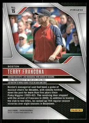 2025 Panini Prizm Terry Francona #15 Baseball - Baseball Card Single