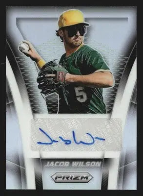 2025 Panini Prizm #TS-JW Jacob Wilson Throwback Signatures Silver Prizm RC A’s - Baseball Card Single