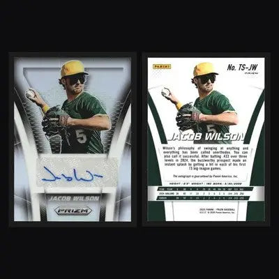 2025 Panini Prizm #TS-JW Jacob Wilson Throwback Signatures Silver Prizm RC A’s - Baseball Card Single