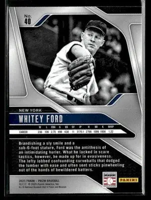 2025 Panini Prizm Whitey Ford #40 New York Yankees