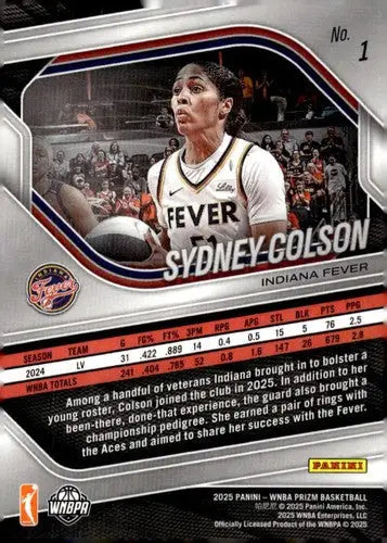 2025 Panini Prizm WNBA #1 Sydney Colson NM Near Mint ID:83697 - Basketball Card Single