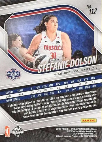 2025 Panini Prizm WNBA #112 Stefanie Dolson NM Near Mint ID:83748