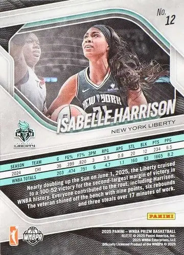 2025 Panini Prizm WNBA #12 Isabelle Harrison NM Near Mint ID:83702 - Basketball Card Single
