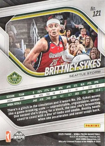 2025 Panini Prizm WNBA #121 Brittney Sykes NM Near Mint ID:83754