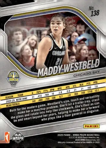 2025 Panini Prizm WNBA #138 Maddy Westbeld NM Near Mint RC Rookie ID:83760