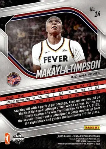 2025 Panini Prizm WNBA #14 Makayla Timpson NM Near Mint RC Rookie ID:83704 - Basketball Card Single