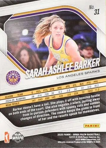 2025 Panini Prizm WNBA #31 Sarah Ashlee Barker NM Near Mint RC Rookie ID:83711