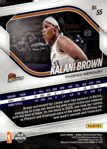 2025 Panini Prizm WNBA #55 Kalani Brown NM Near Mint ID:83722