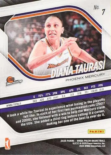 2025 Panini Prizm WNBA #7 Diana Taurasi NM Near Mint ID:83700 - Basketball Card Single