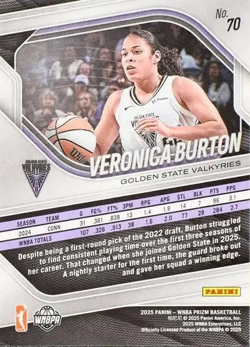 2025 Panini Prizm WNBA #70 Veronica Burton NM Near Mint ID:83730