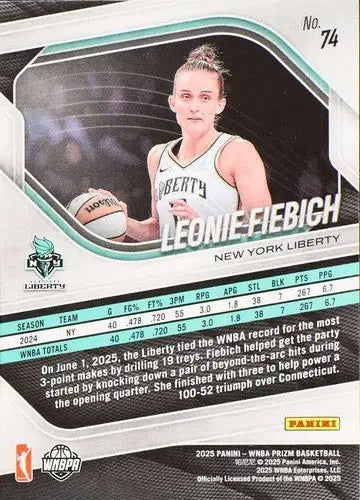 2025 Panini Prizm WNBA #74 Leonie Fiebich NM Near Mint ID:83731