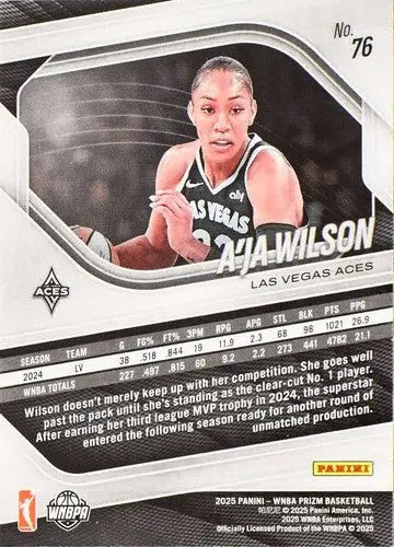 2025 Panini Prizm WNBA #76 A’ja Wilson NM Near Mint ID:83732