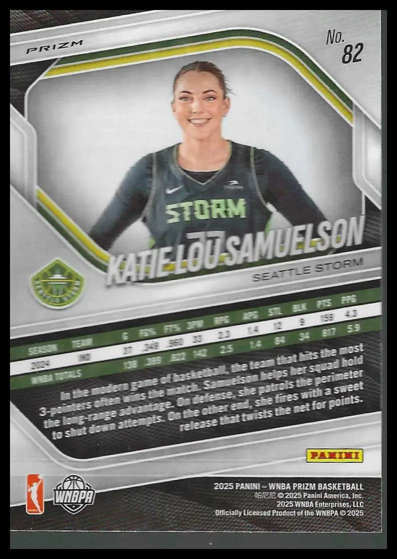2025 Panini Prizm WNBA #82 Katie Lou Samuelson Ice Prizms Seattle Storm - Basketball Card Single