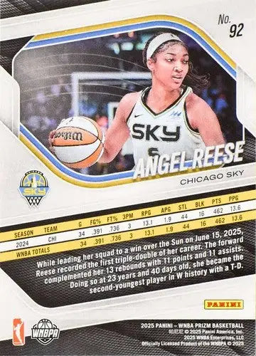 2025 Panini Prizm WNBA #92 Angel Reese NM Near Mint ID:83739
