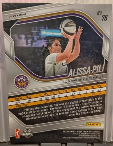 2025 Panini Prizm WNBA Base Prizms Orange Velocity #78 Alissa Pili NM N ID:83106