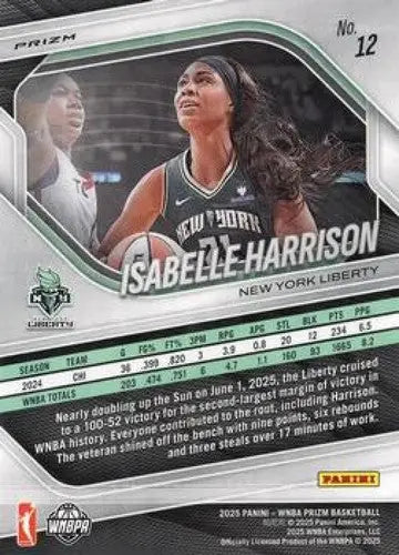 2025 Panini Prizm WNBA Blue Velocity Prizms #12 Isabelle Harrison NM Ne ID:83677 - Basketball Card Single
