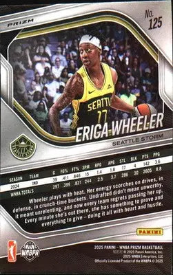2025 Panini Prizm WNBA Blue Velocity Prizms #125 Erica Wheeler - Basketball Card Single