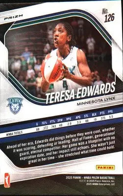 2025 Panini Prizm WNBA Blue Velocity Prizms #126 Teresa Edwards - Basketball Card Single