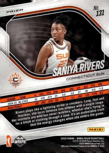 2025 Panini Prizm WNBA Blue Velocity Prizms #131 Saniya Rivers NM Near ID:83692 - Basketball Card Single
