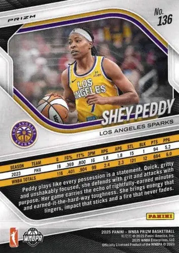 2025 Panini Prizm WNBA Blue Velocity Prizms #136 Shey Peddy NM Near Min ID:83694 - Basketball Card Single