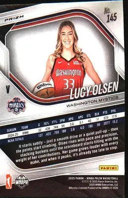 2025 Panini Prizm WNBA Blue Velocity Prizms #145 Lucy Olsen - Basketball Card Single