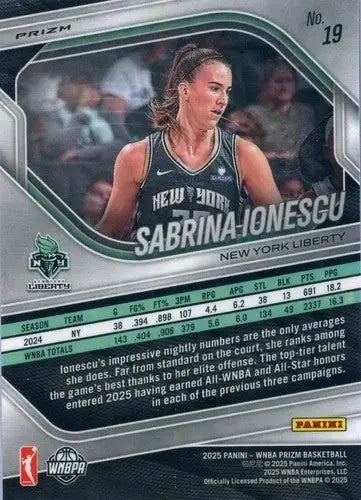 2025 Panini Prizm WNBA Blue Velocity Prizms #19 Sabrina Ionescu NM Near ID:83679 - Basketball Card Single