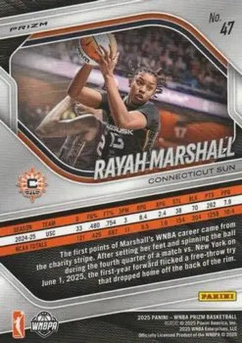2025 Panini Prizm WNBA Blue Velocity Prizms #47 Rayah Marshall NM Near ID:83681 - Basketball Card Single
