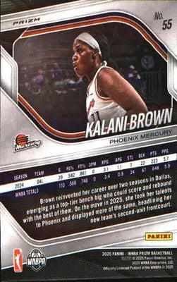 2025 Panini Prizm WNBA Blue Velocity Prizms #55 Kalani Brown - Basketball Card Single