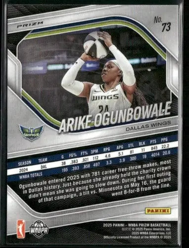 2025 Panini Prizm WNBA Blue Velocity Prizms #73 Arike Ogunbowale NM Nea ID:83686 - Basketball Card Single