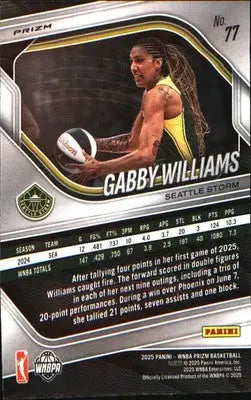 2025 Panini Prizm WNBA Blue Velocity Prizms #77 Gabby Williams - Basketball Card Single