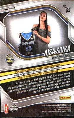 2025 Panini Prizm WNBA Blue Velocity Prizms #85 Ajsa Sivka - Basketball Card Single