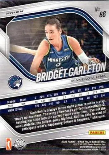 2025 Panini Prizm WNBA Blue Velocity Prizms #88 Bridget Carleton NM Nea ID:83687 - Basketball Card Single