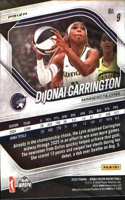 2025 Panini Prizm WNBA Blue Velocity Prizms #9 DiJonai Carrington - Basketball Card Single
