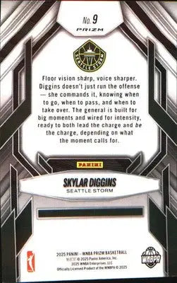 2025 Panini Prizm WNBA Fearless #9 Skylar Diggins - Basketball Card Single