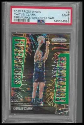 2025 Panini Prizm WNBA Fireworks #9 Caitlin Clark #/25 PSA 9 - Basketball Card Single