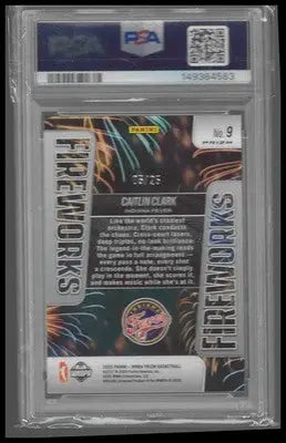 2025 Panini Prizm WNBA Fireworks #9 Caitlin Clark #/25 PSA 9 - Basketball Card Single